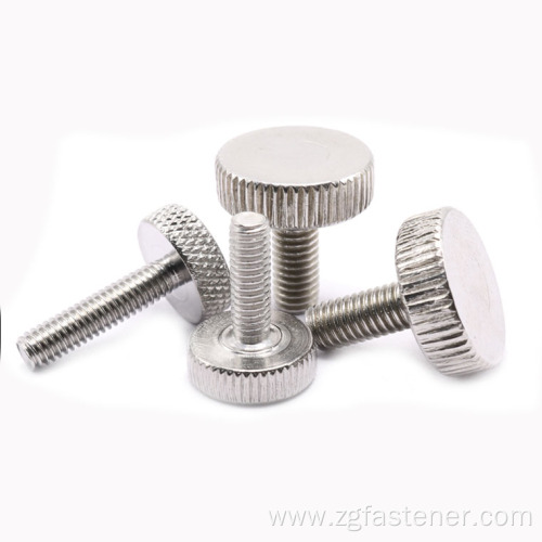 Stainless steel DIN653 Flat head Knurled thumb screw